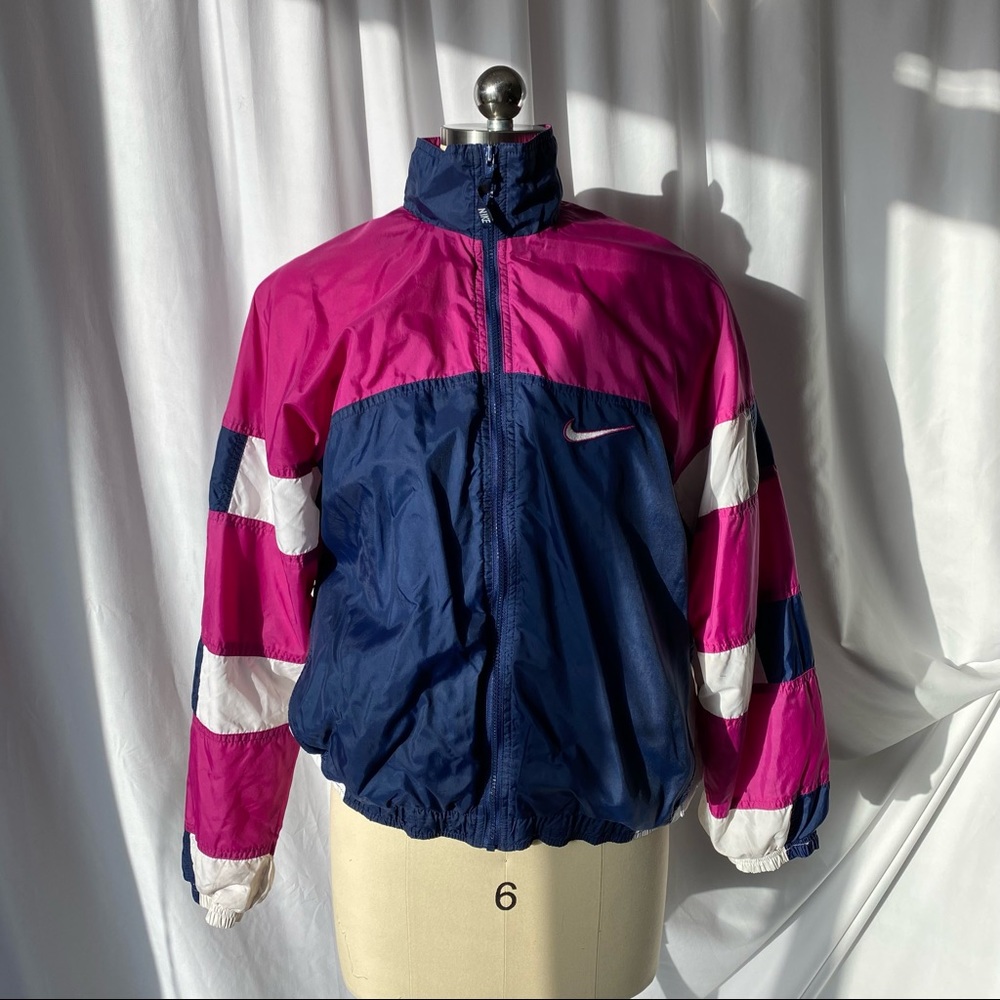 Y2K 90s 80s vintage Nike color block  jacket wind breaker coat bomber track